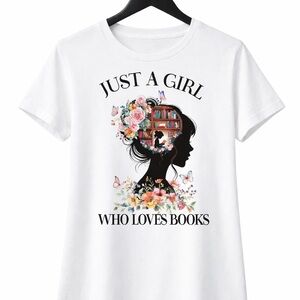 Pink Graphic Tee - Just a Girl Who Loves Books